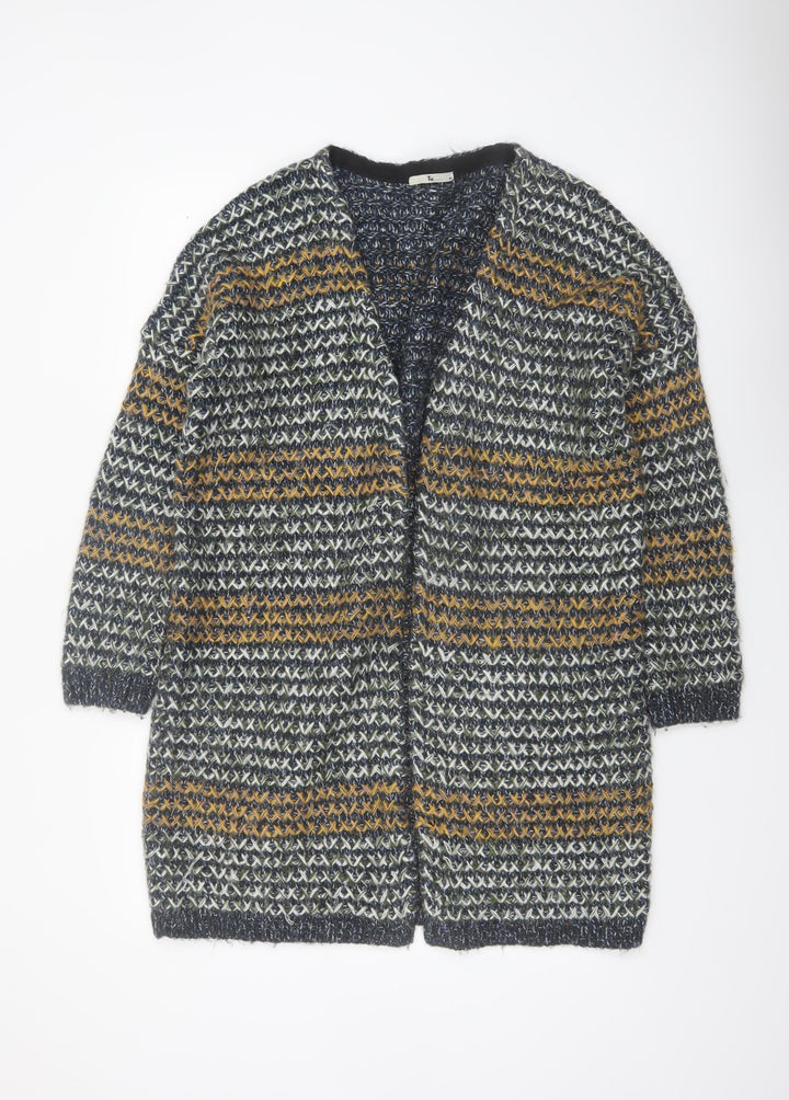 Tu Womens Multicoloured Chunky-Knit Long Cardigan M