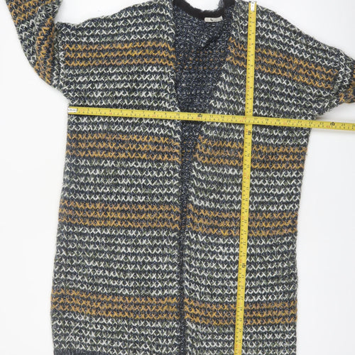 Tu Womens Multicoloured Chunky-Knit Long Cardigan M