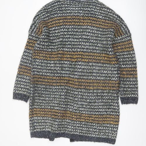 Tu Womens Multicoloured Chunky-Knit Long Cardigan M