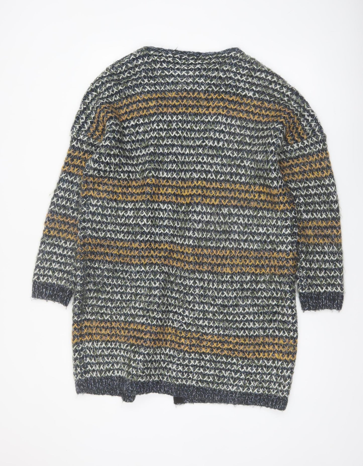 Tu Womens Multicoloured Chunky-Knit Long Cardigan M