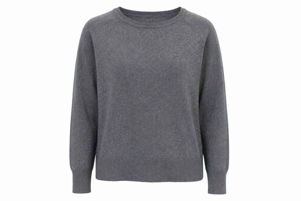 Front view of Zara women’s grey long sleeve knit jumper, size S