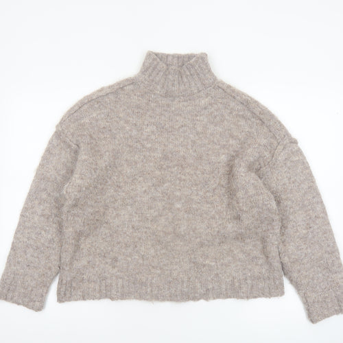 Urban Outfitters Womens Beige Roll Neck Knit Jumper XS