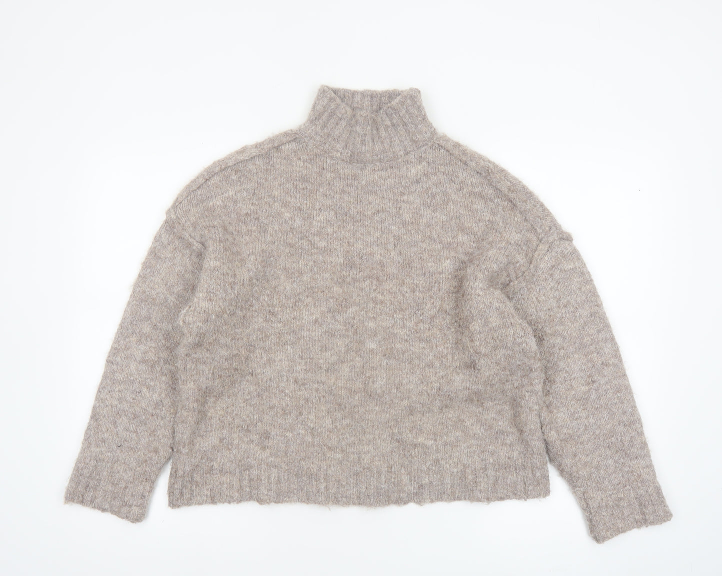 Urban Outfitters Womens Beige Roll Neck Knit Jumper XS