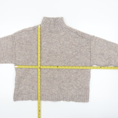 Urban Outfitters Womens Beige Roll Neck Knit Jumper XS