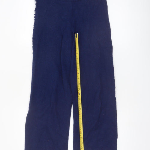 Absolut Cashmere Women Blue Wool Cashmere Wide-Leg Sweatpants L
