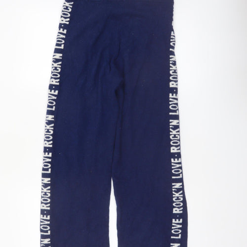 Absolut Cashmere Women Blue Wool Cashmere Wide-Leg Sweatpants L