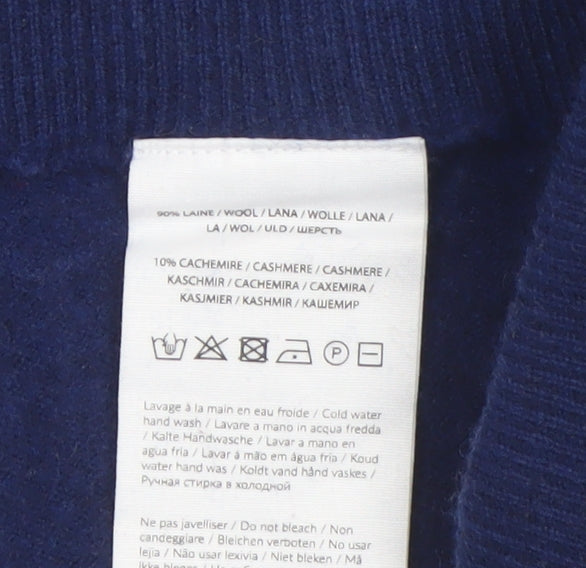Absolut Cashmere Women Blue Wool Cashmere Wide-Leg Sweatpants L
