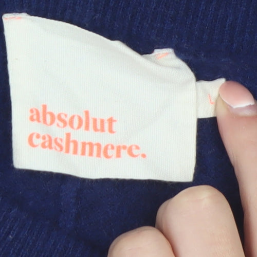Absolut Cashmere Women Blue Wool Cashmere Wide-Leg Sweatpants L