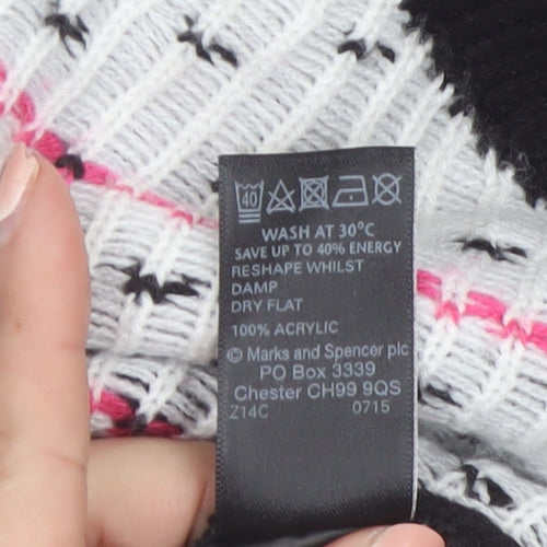 Marks and Spencer Women Black L Fair Isle Reindeer Christmas Jumper