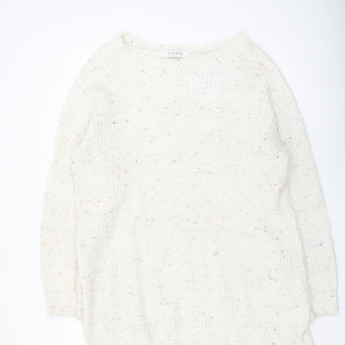 In The Style Women's Ivory Chunky Knit Pullover Jumper Size S