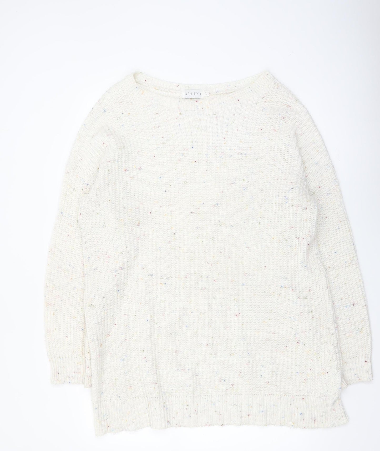 In The Style Women's Ivory Chunky Knit Pullover Jumper Size S