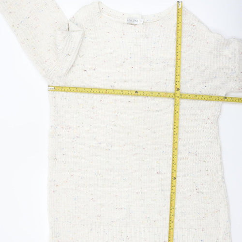 In The Style Women's Ivory Chunky Knit Pullover Jumper Size S