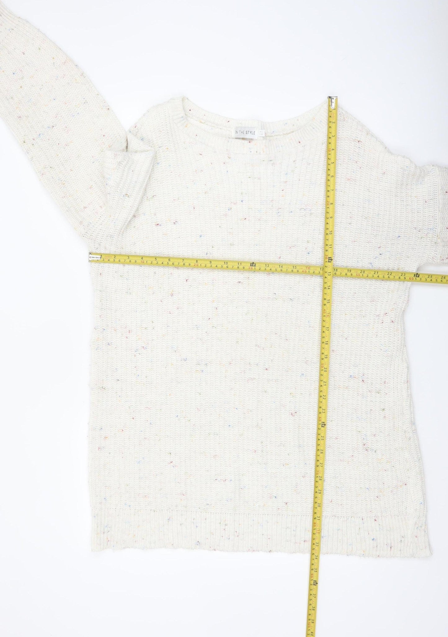 In The Style Women's Ivory Chunky Knit Pullover Jumper Size S