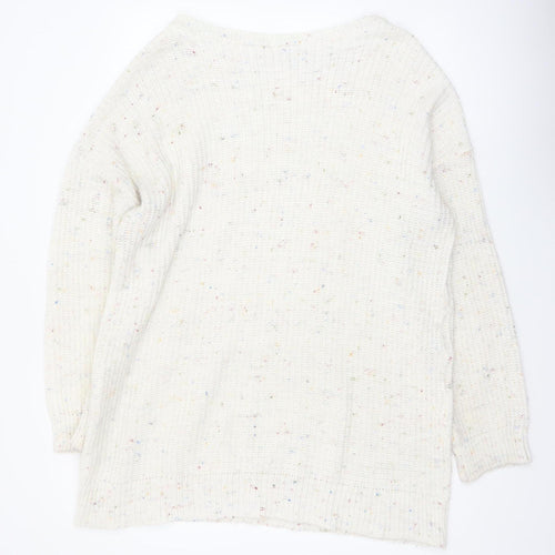 In The Style Women's Ivory Chunky Knit Pullover Jumper Size S