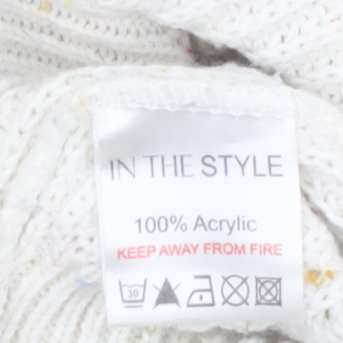 In The Style Women's Ivory Chunky Knit Pullover Jumper Size S