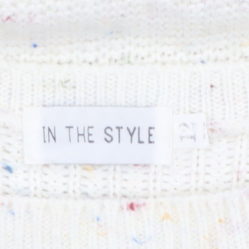 In The Style Women's Ivory Chunky Knit Pullover Jumper Size S