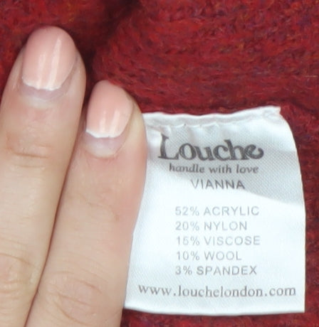 Louche Women's Red Embroidered Bee Knit Jumper Size 10