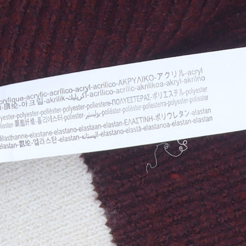 Stradivarius Women's Brown Striped Crew Neck Knit Jumper Size 10