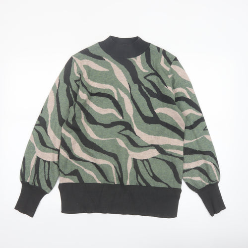 Marks and Spencer Women's Green Animal Print Pullover Jumper Size S