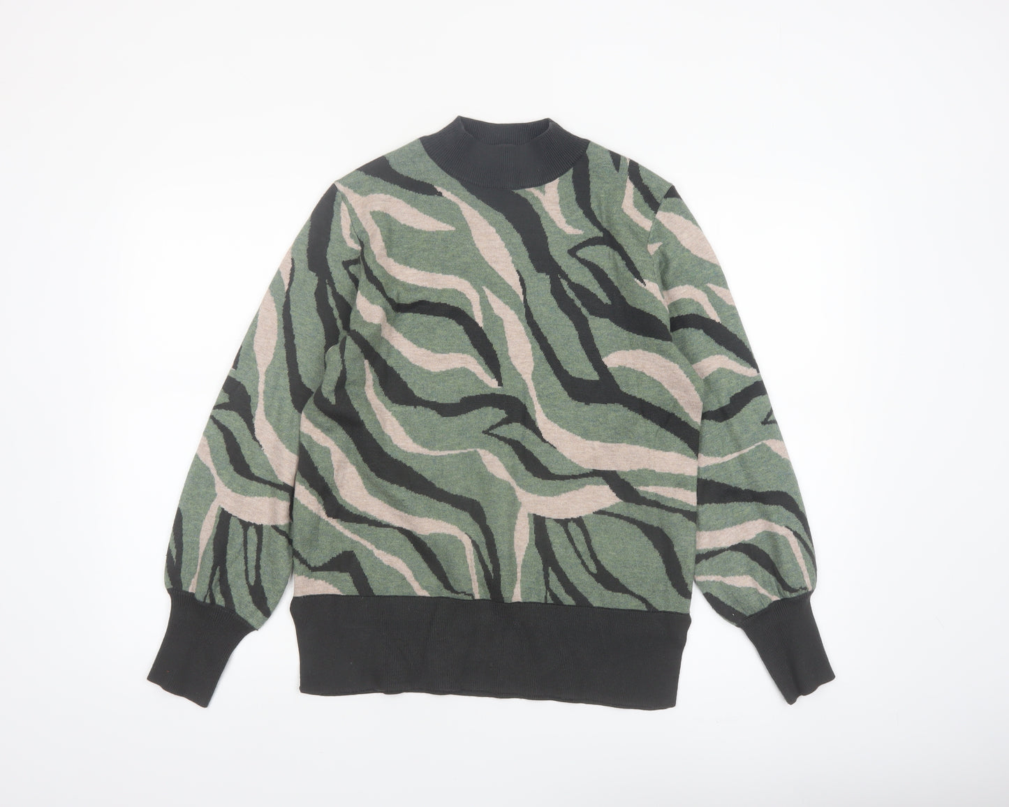 Marks and Spencer Women's Green Animal Print Pullover Jumper Size S