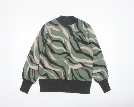 Marks and Spencer Women's Green Animal Print Pullover Jumper Size S