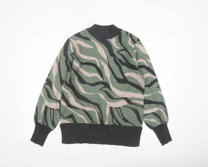 Marks and Spencer Women's Green Animal Print Pullover Jumper Size S