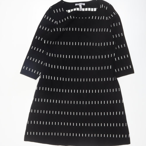 Bravissimo Women’s Black White Shift Dress Size 14 Viscose Stretch