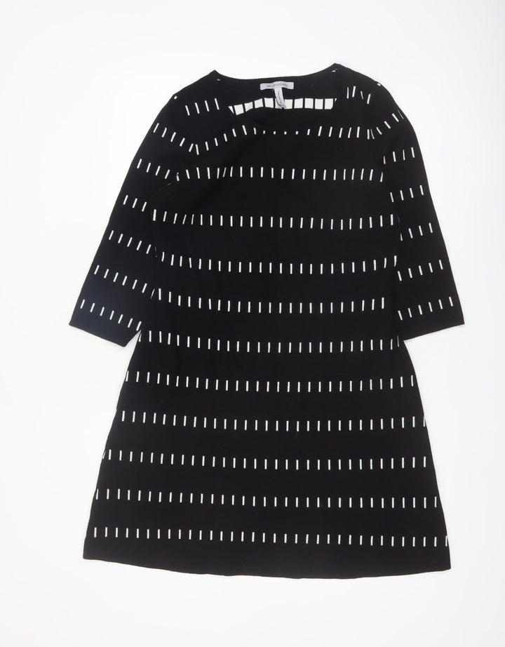 Bravissimo Women’s Black White Shift Dress Size 14 Viscose Stretch