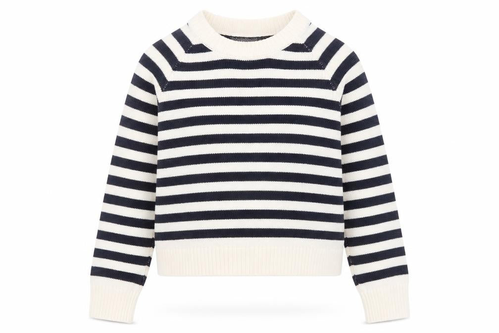 H&M Divided Women’s Navy & White Striped Jumper Medium Acrylic Knit
