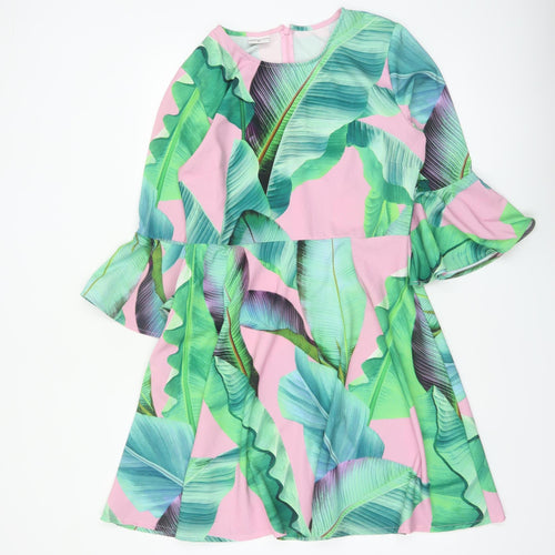 Every Cloud Womens Multicoloured Tropical A-Line Dress Size 14
