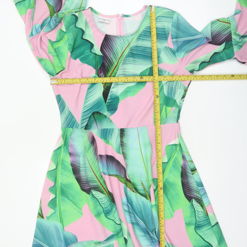 Every Cloud Womens Multicoloured Tropical A-Line Dress Size 14