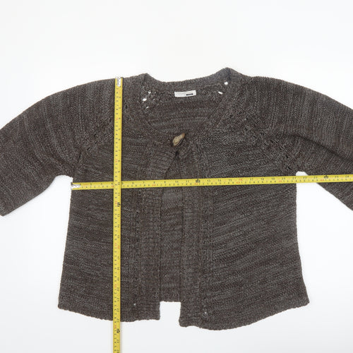 George Women Brown Chunky Knit Cardigan Size 18 Raglan 3/4 Sleeve