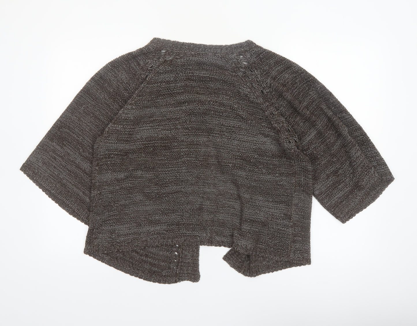 George Women Brown Chunky Knit Cardigan Size 18 Raglan 3/4 Sleeve