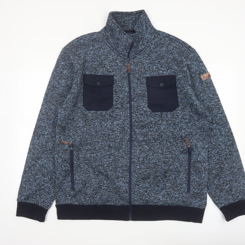 Atlas For Men Blue Fleece Full Zip Jacket Mens L Outdoor Casual
