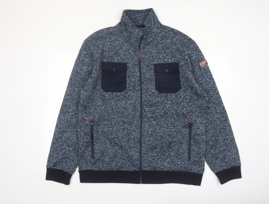 Atlas For Men Blue Fleece Full Zip Jacket Mens L Outdoor Casual