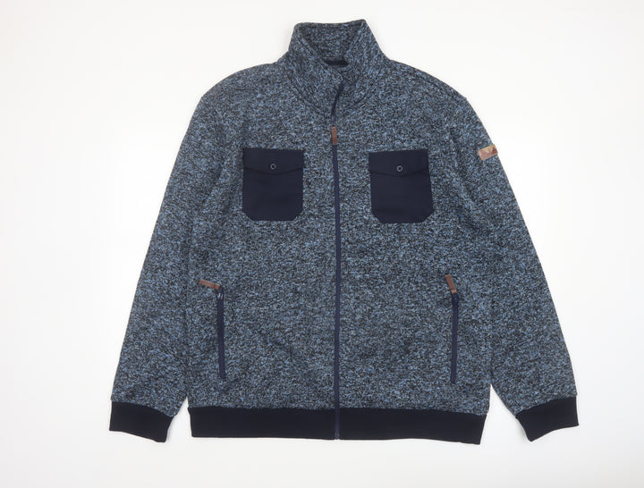 Atlas For Men Blue Fleece Full Zip Jacket Mens L Outdoor Casual