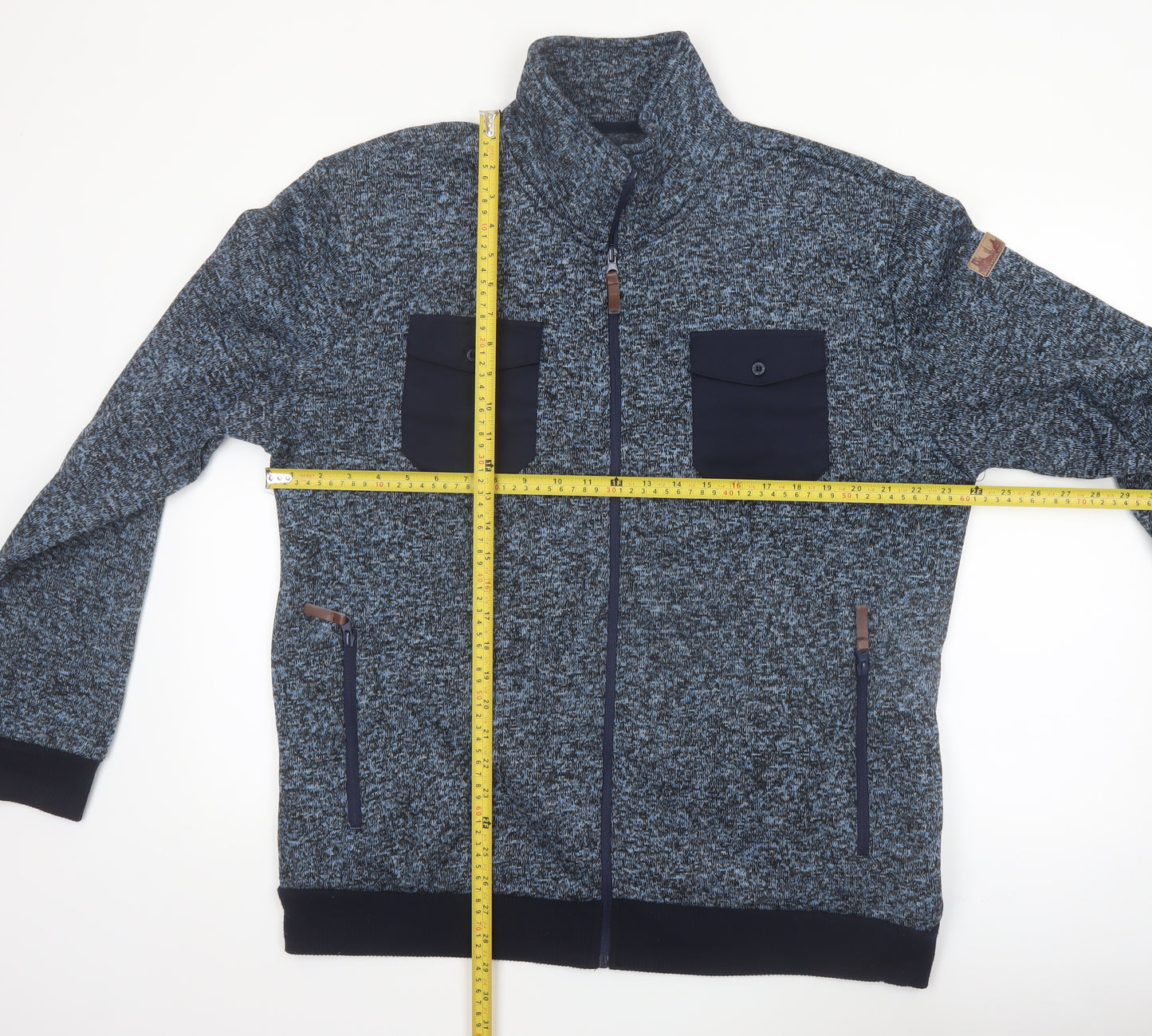 Atlas For Men Blue Fleece Full Zip Jacket Mens L Outdoor Casual