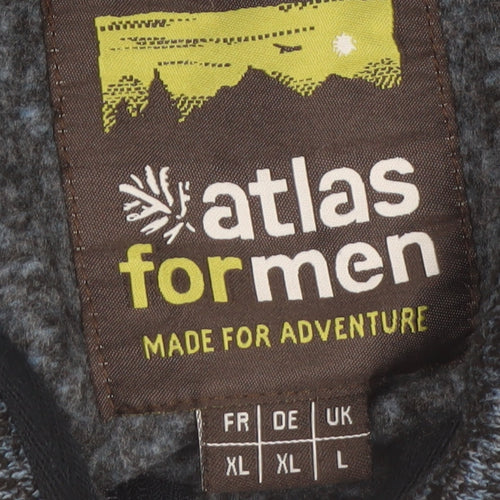 Atlas For Men Blue Fleece Full Zip Jacket Mens L Outdoor Casual