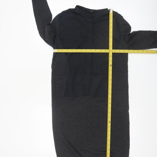 COS Women’s Black XS Wool Blend Long Sleeve Shift Dress
