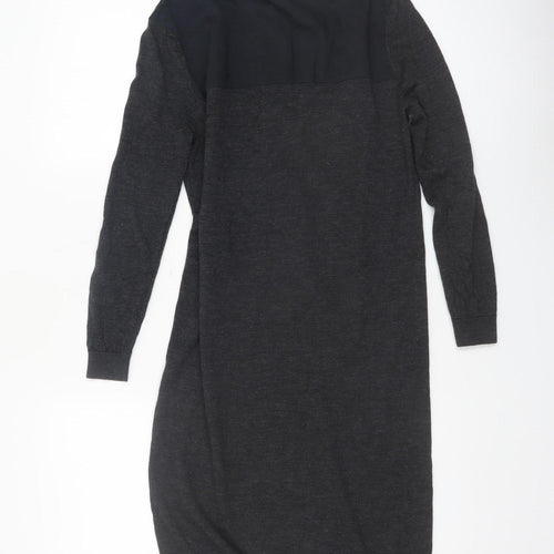 COS Women’s Black XS Wool Blend Long Sleeve Shift Dress