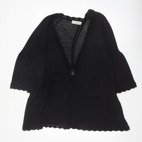 Ann Harvey Women's Black Plus Size 22 Glitter Knit Cardigan