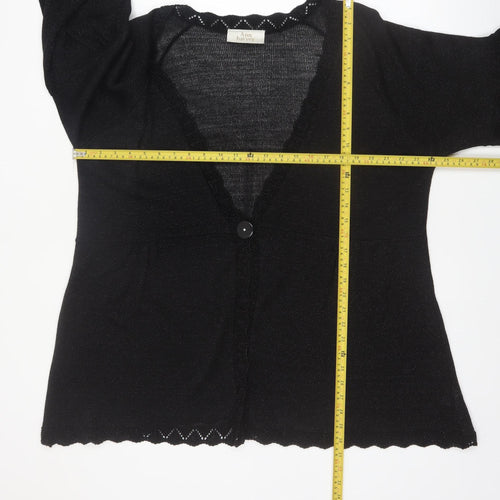 Ann Harvey Women's Black Plus Size 22 Glitter Knit Cardigan