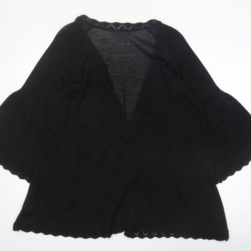Ann Harvey Women's Black Plus Size 22 Glitter Knit Cardigan