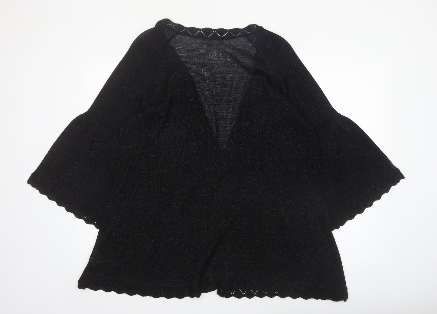 Ann Harvey Women's Black Plus Size 22 Glitter Knit Cardigan