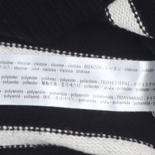 Zara Women’s Black Striped High Neck Full Zip Jumper Size 12