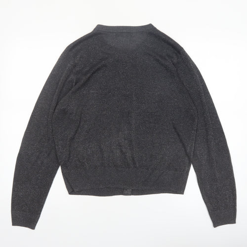 Marks and Spencer Womens Black Glitter Cardigan Size 18 Knit
