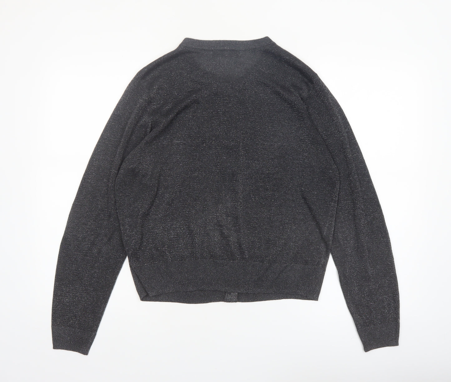 Marks and Spencer Womens Black Glitter Cardigan Size 18 Knit