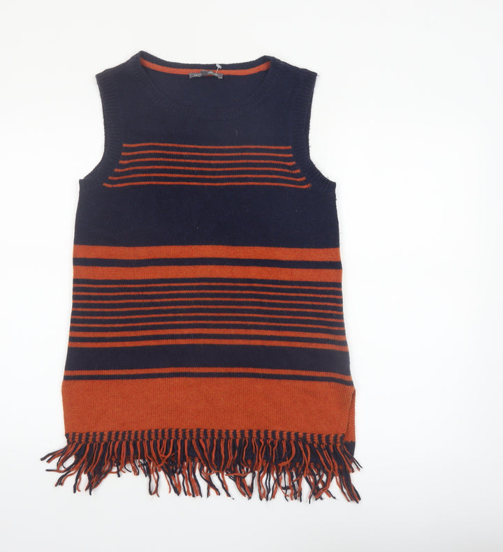 Laura Ashley Women's Multicoloured Striped Knit Sleeveless Vest UK 10