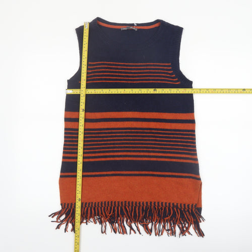 Laura Ashley Women's Multicoloured Striped Knit Sleeveless Vest UK 10