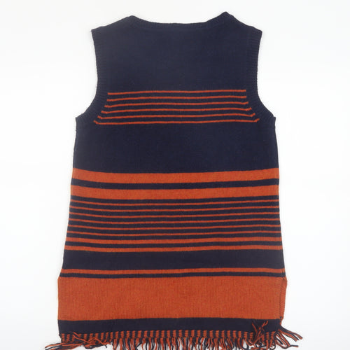 Laura Ashley Women's Multicoloured Striped Knit Sleeveless Vest UK 10